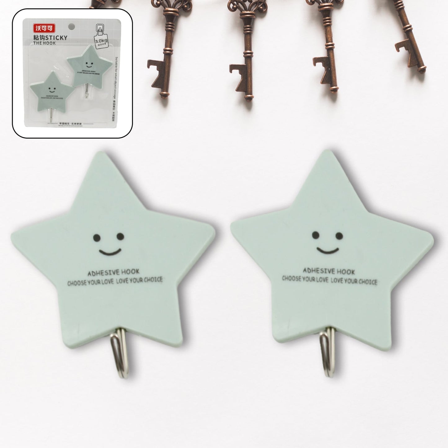 Multipurpose Strong Self-Adhesive Hooks ? Heavy Plastic Wall Hooks for Home, Kitchen & Office Use