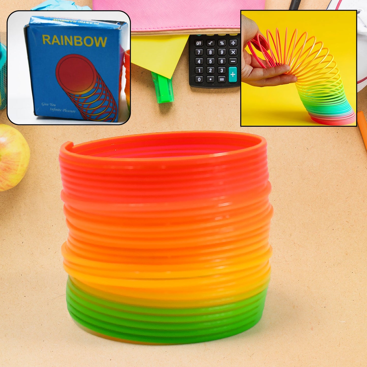 Rainbow Slinky Spring Toy ? Compact, Portable Fun Toy for Kids & Adults, Great for Birthdays (1 Pc)