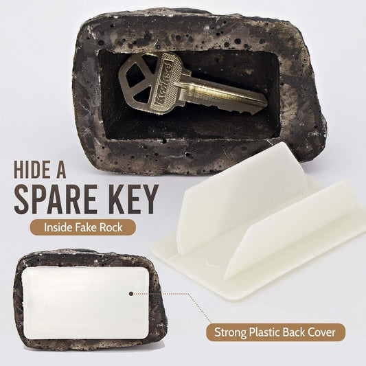 Realistic Fake Rock Key Hider ? Weatherproof Outdoor Key Storage for Emergencies (1 Pc)