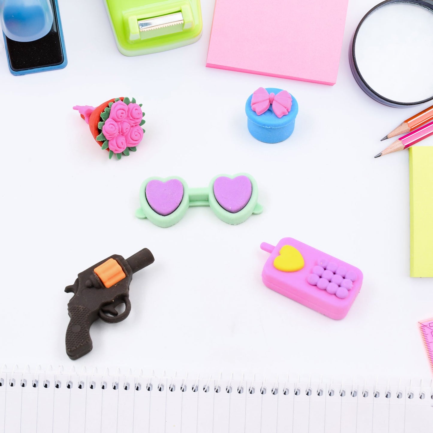 Fancy Colorful Eraser Set for Kids? Parties & School (1 Set, Mixed Design)