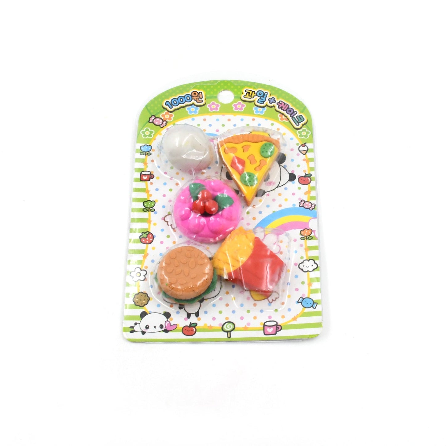 3D Food-Shaped Colorful Eraser Set ? Cute Novelty Mini Erasers for Kids (5 Pc Set)