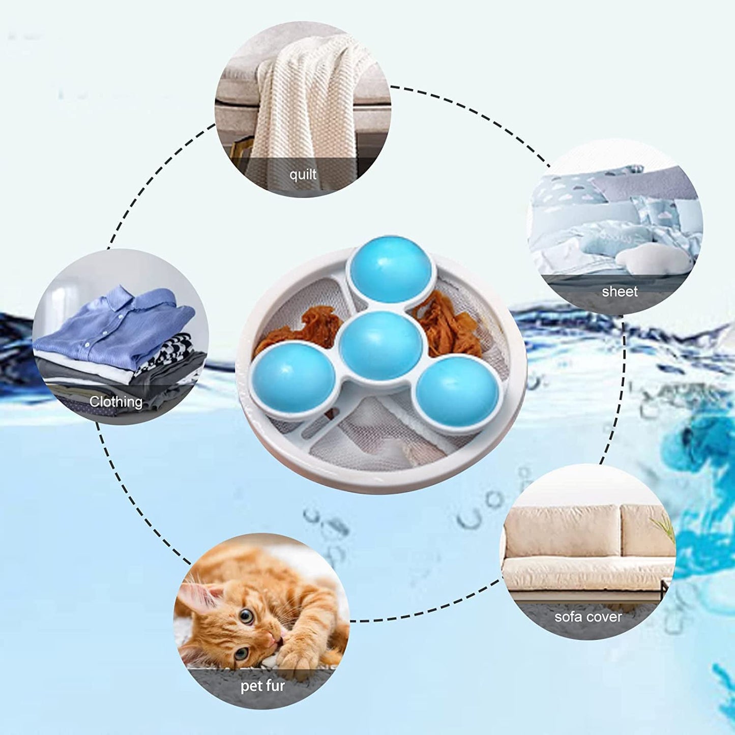 Floating Laundry Ball Lint Catcher ? Reusable Hair & Fur Filter (1 Pc)