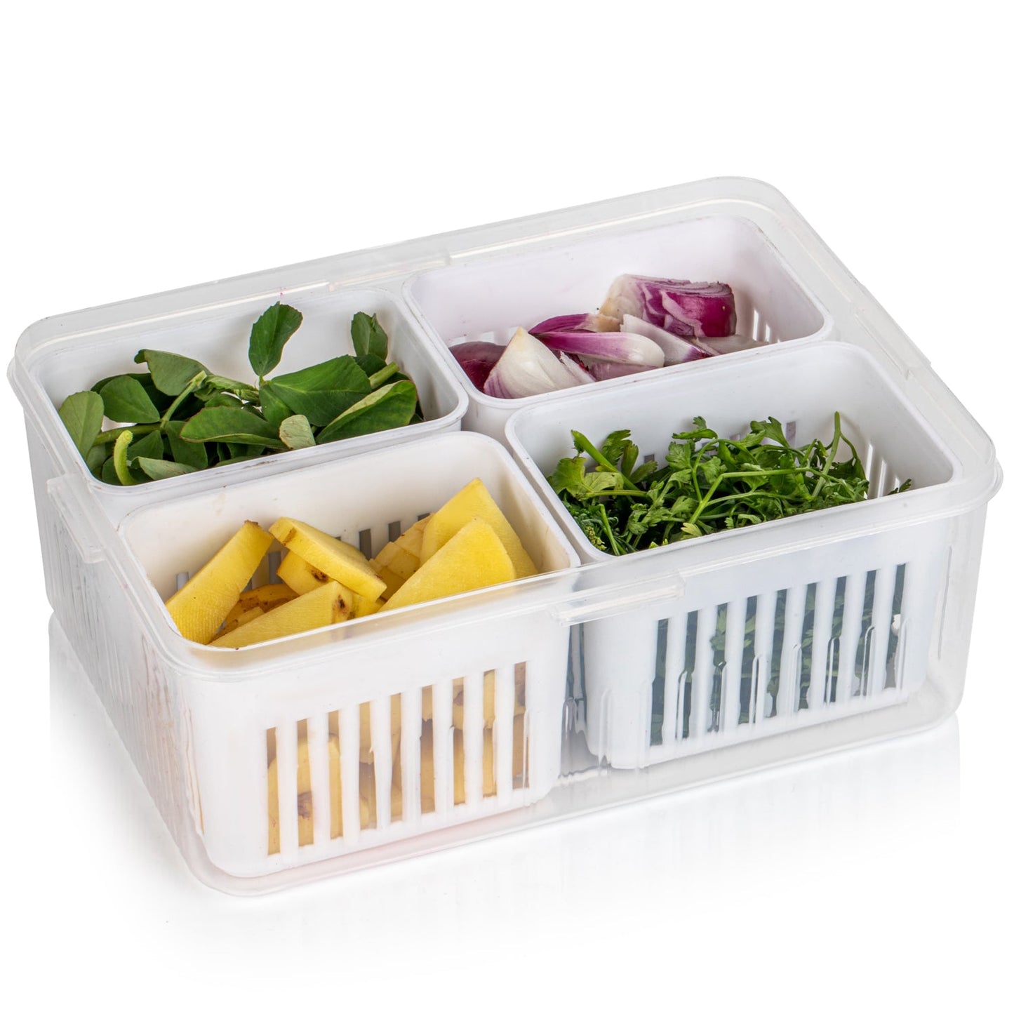 Fridge Storage Box ? Freezer & Kitchen Organizer for Vegetables & Food (1 Pc)