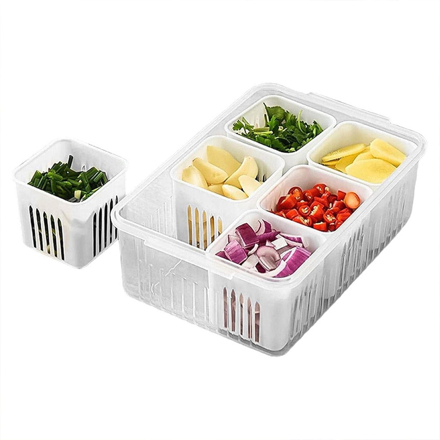 Fridge Storage Box ? Freezer & Kitchen Organizer for Vegetables & Food (1 Pc)