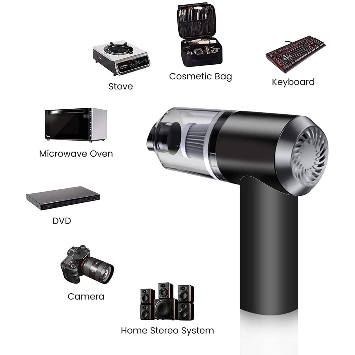 2 in 1 Wireless Vacuum Cleaner ? 120W Handheld USB Rechargeable for Home & Car (1 Pc)