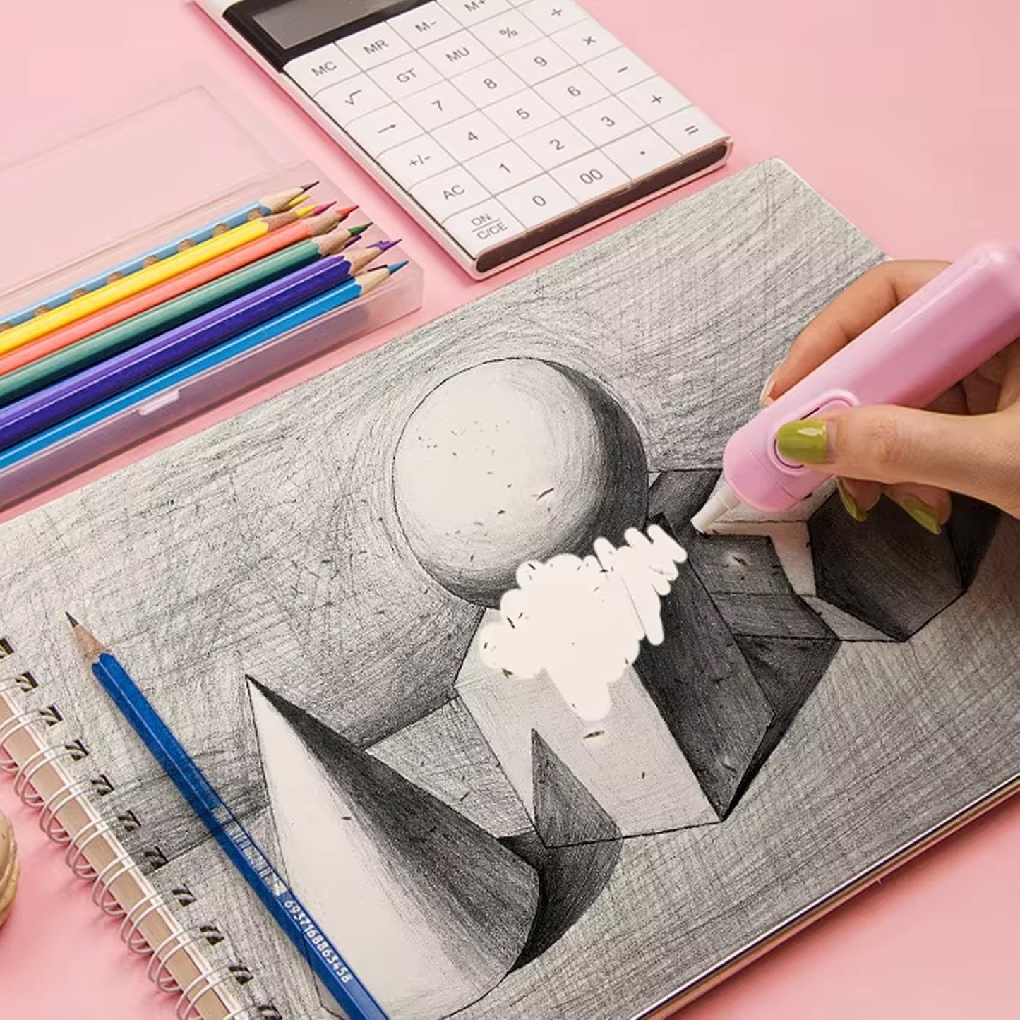 Electric Eraser Kit ? Battery Operated with 10 Refills for Drawing & Sketching (Mix Design / Battery Not Included)
