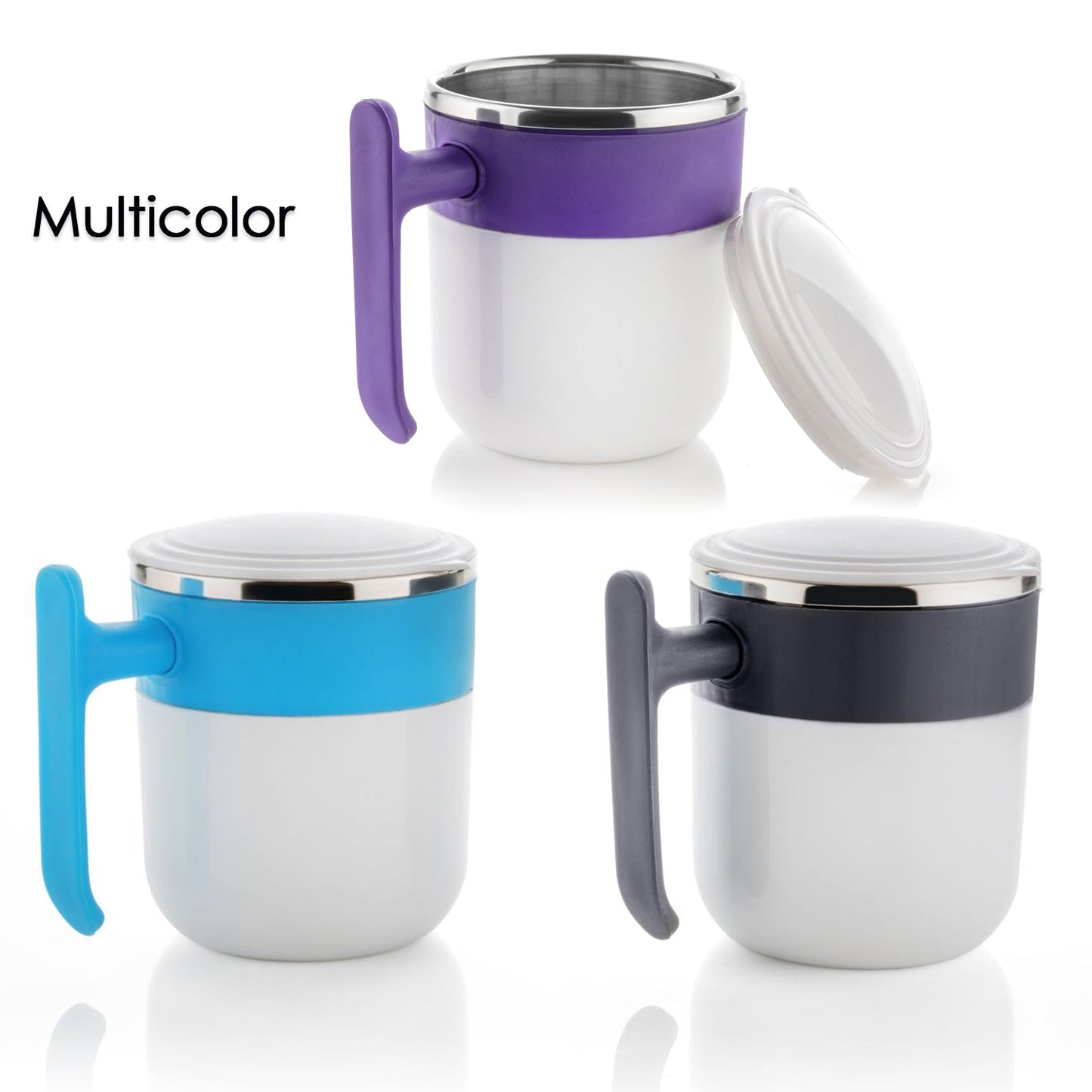 Stainless Steel Insulated Coffee/Tea Mug with Lid ? Double Wall Hot Beverage Travel Cup, Milk Mug for Office & Home Use (1 Pc)