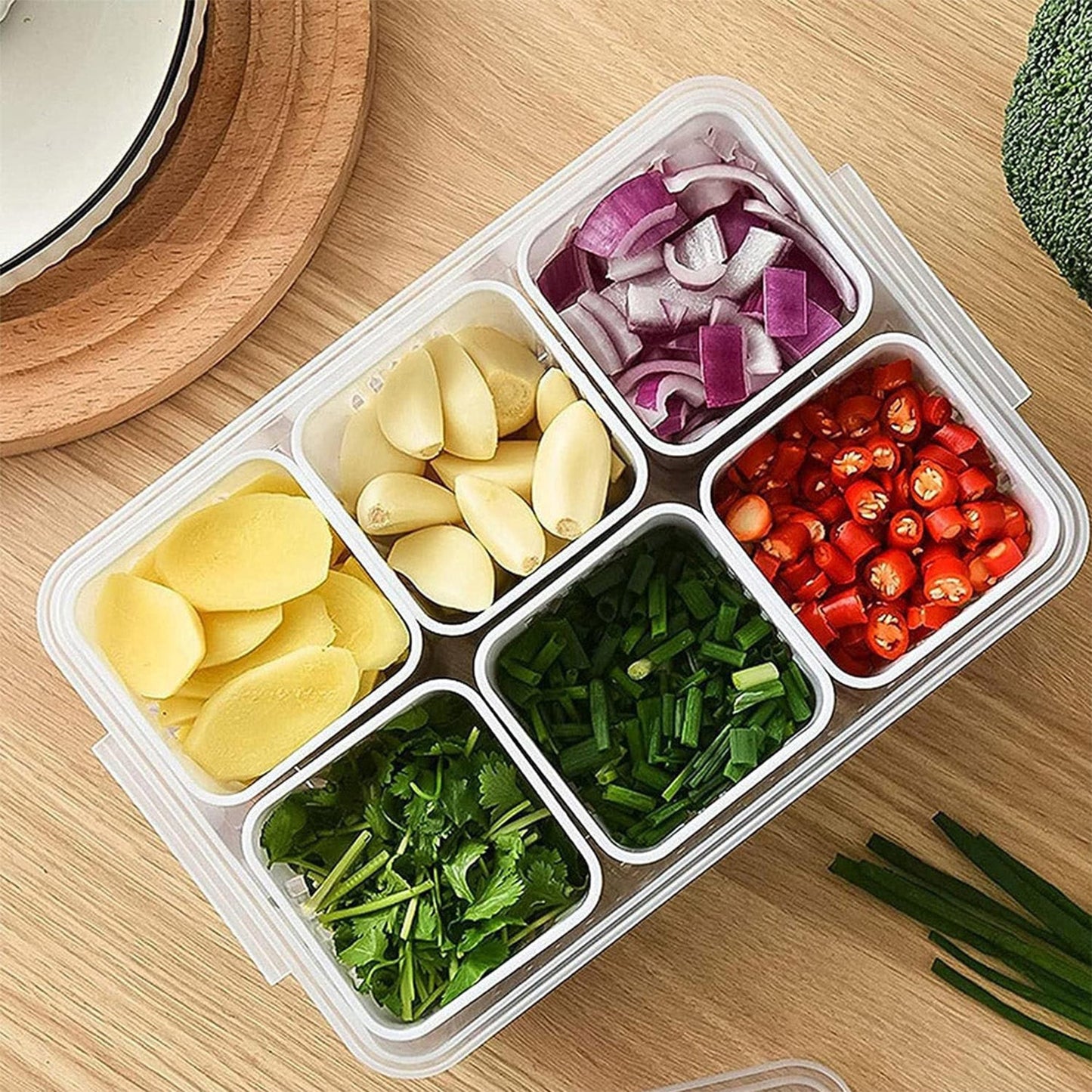 Fridge Storage Box ? Freezer & Kitchen Organizer for Vegetables & Food (1 Pc)