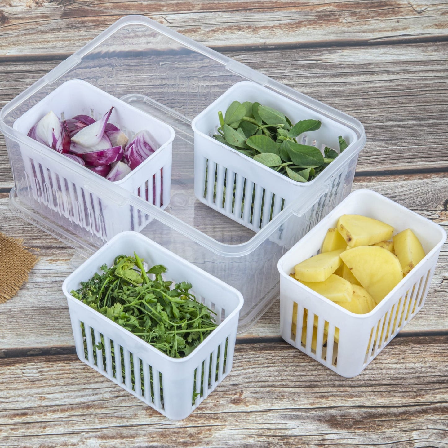 Fridge Storage Box ? Freezer & Kitchen Organizer for Vegetables & Food (1 Pc)