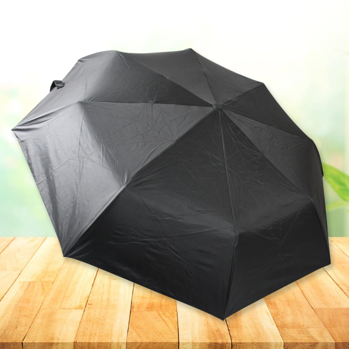 2 Fold Manual Umbrella ? Wind, Sun & Rainproof with Steel Shaft & Wrist Strap