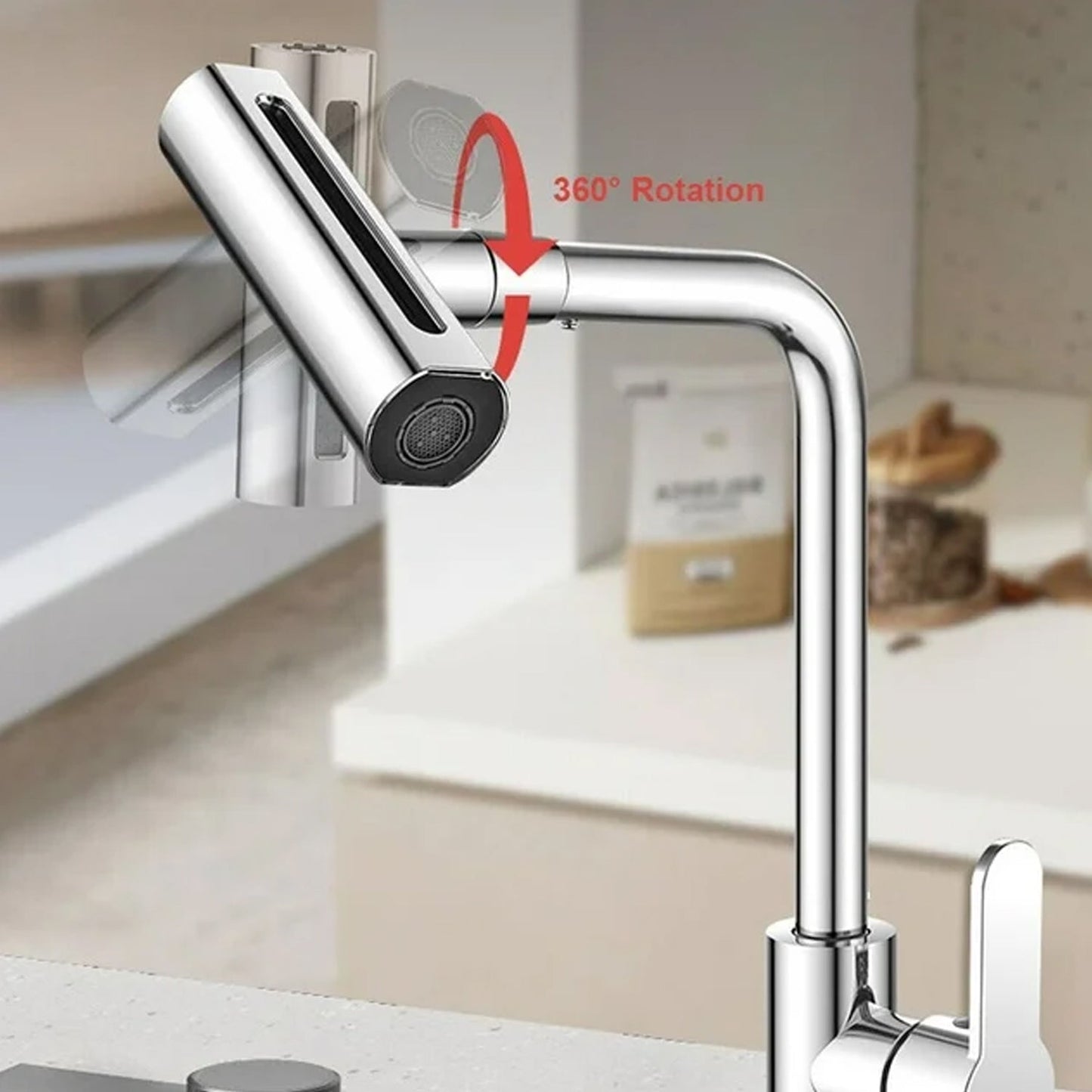 360° Rotating Waterfall Kitchen Faucet ? Touch & Swivel Sink Extender (4 In 1 )