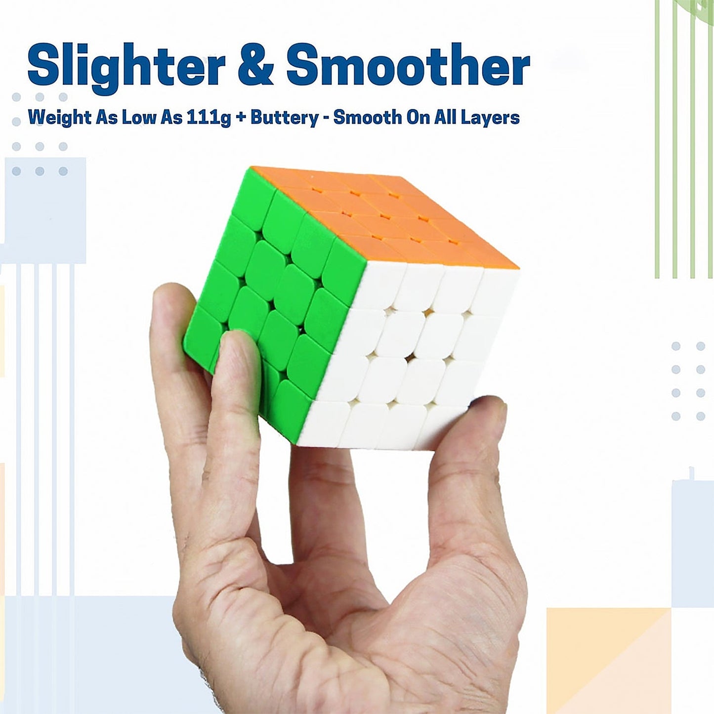 Small Puzzles Cubes 4×4×4 High Speed Sticker Less Magic Cube Game, Kids and Professionals Magic Cube Puzzle Toy, Pack of 1, 8 Years