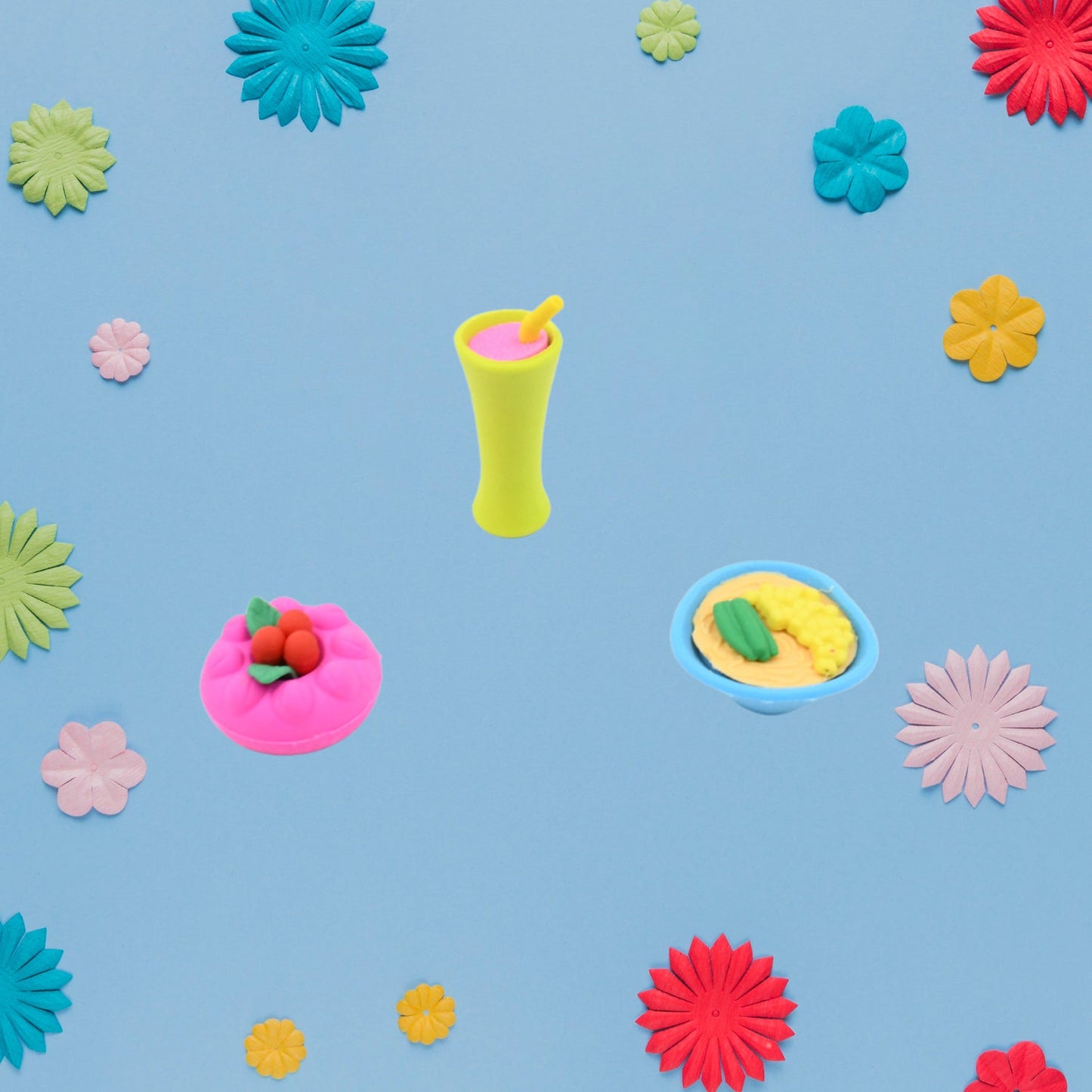 3D Mix Design Fancy & Stylish Colorful Erasers ? Cute Novelty Eraser Set for Kids & School Prize (1 Set)