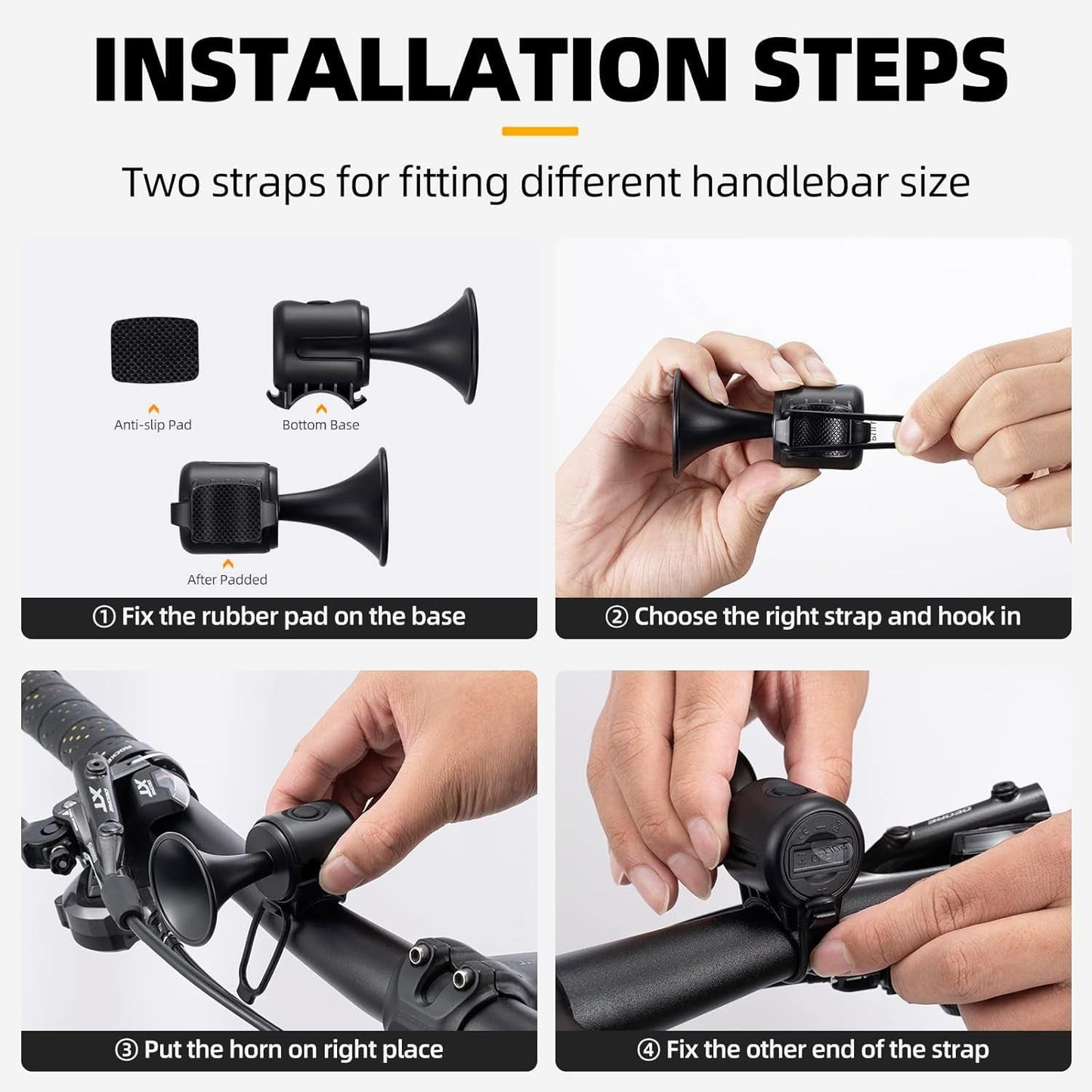 Loud 120dB Bicycle Air Horn ? Waterproof Electric Bell with Long Battery Life