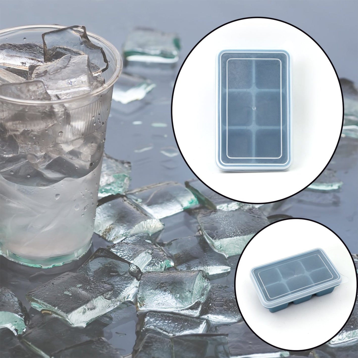 6-Grid Silicone Ice Tray ? Ideal for Household Ice Making