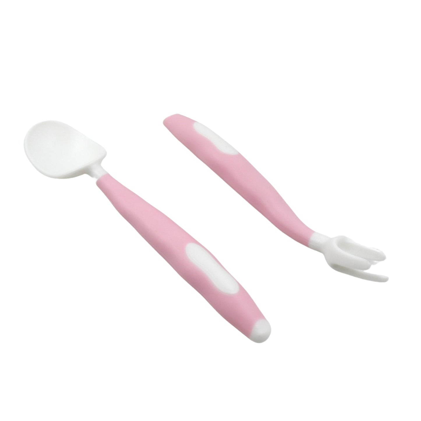 Silicone Bendable Kids Spoon & Fork Set ? Toddler Self-Feeding Utensils (2 Pc Set)