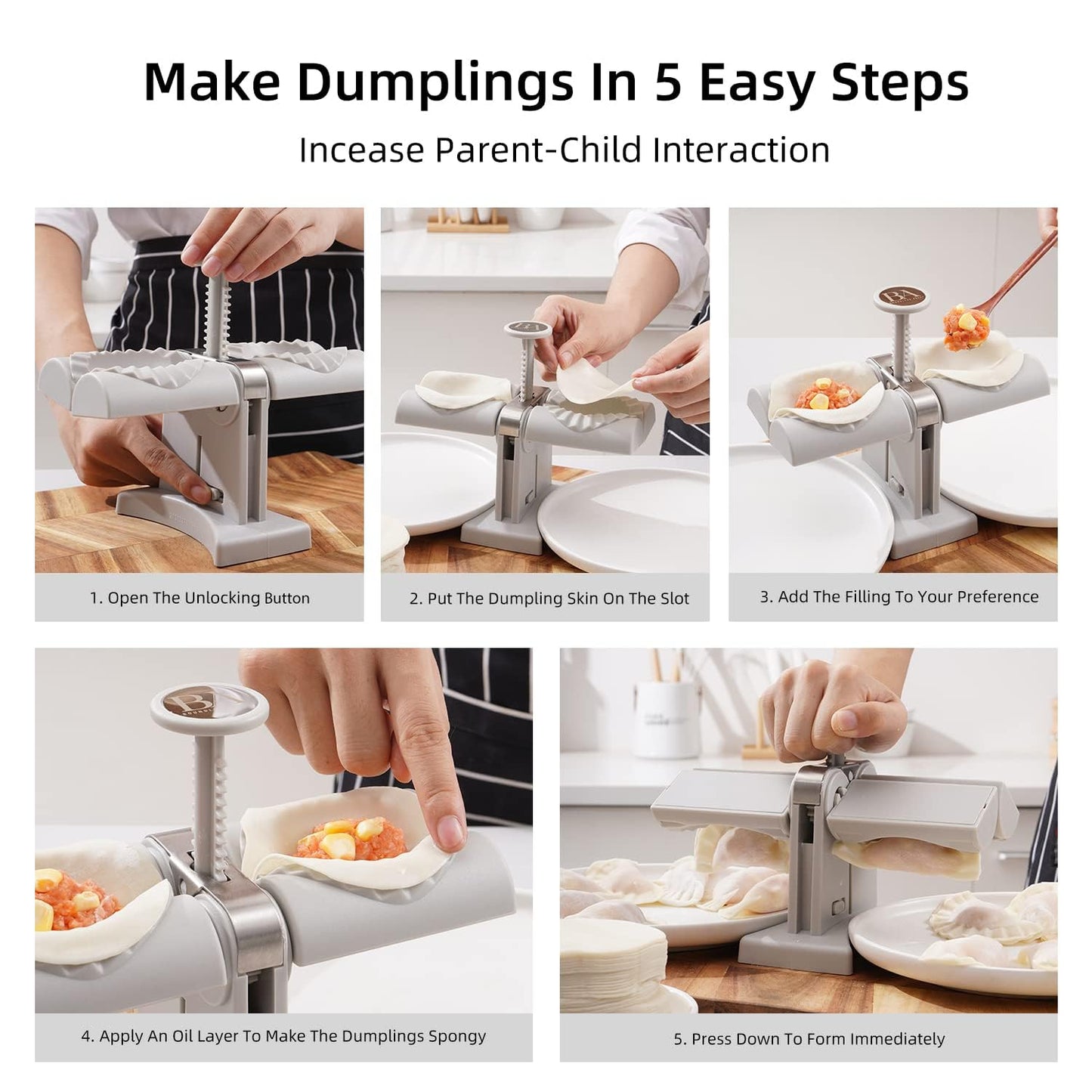 Double Head Dumpling Maker Mold ? Easy Tool for Making Dumplings, Press Mold Kitchen Accessory