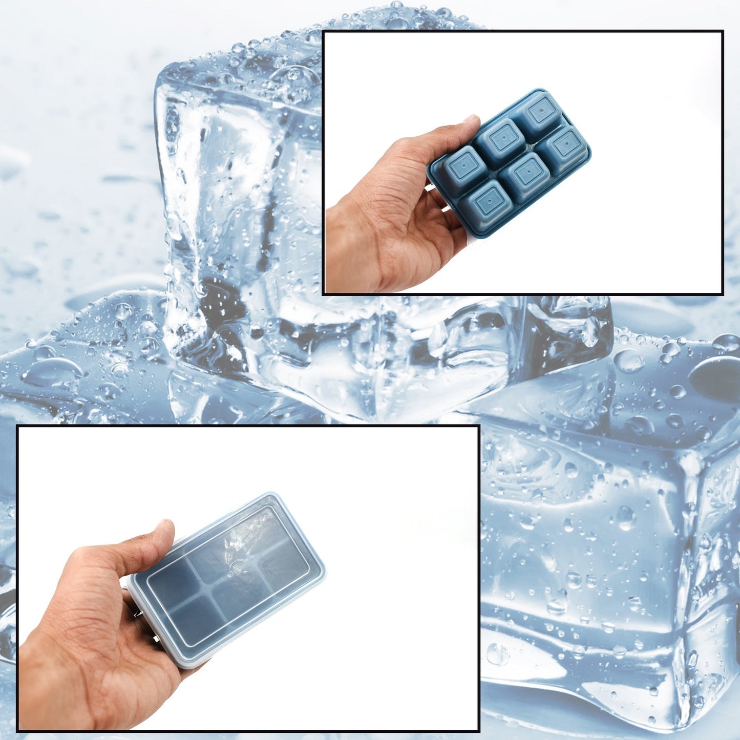 6-Grid Silicone Ice Tray ? Ideal for Household Ice Making