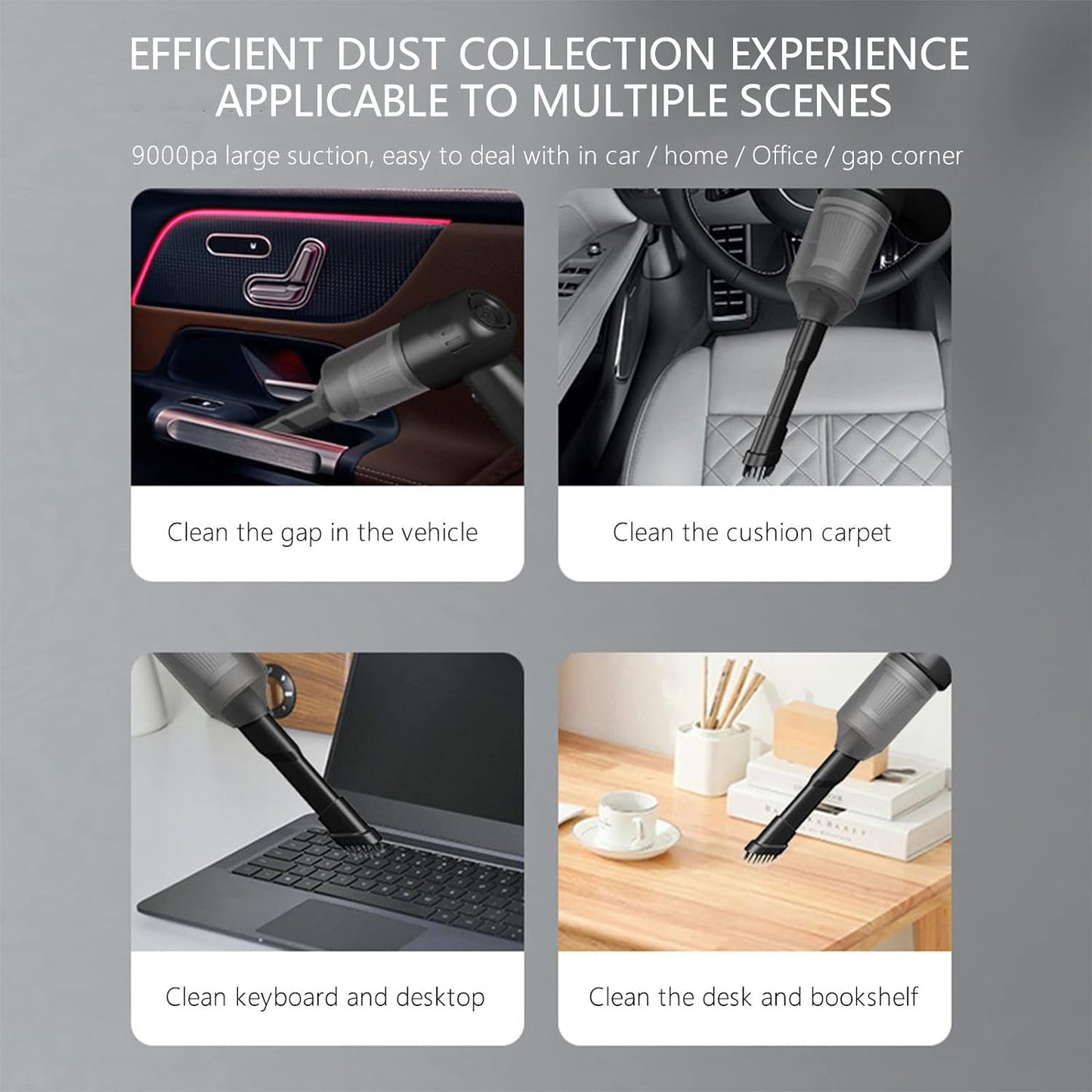 3 in 1 Mini Car Vacuum ? Wireless, Rechargeable, Blower & Dust Cleaner for Car, Home & Keyboard