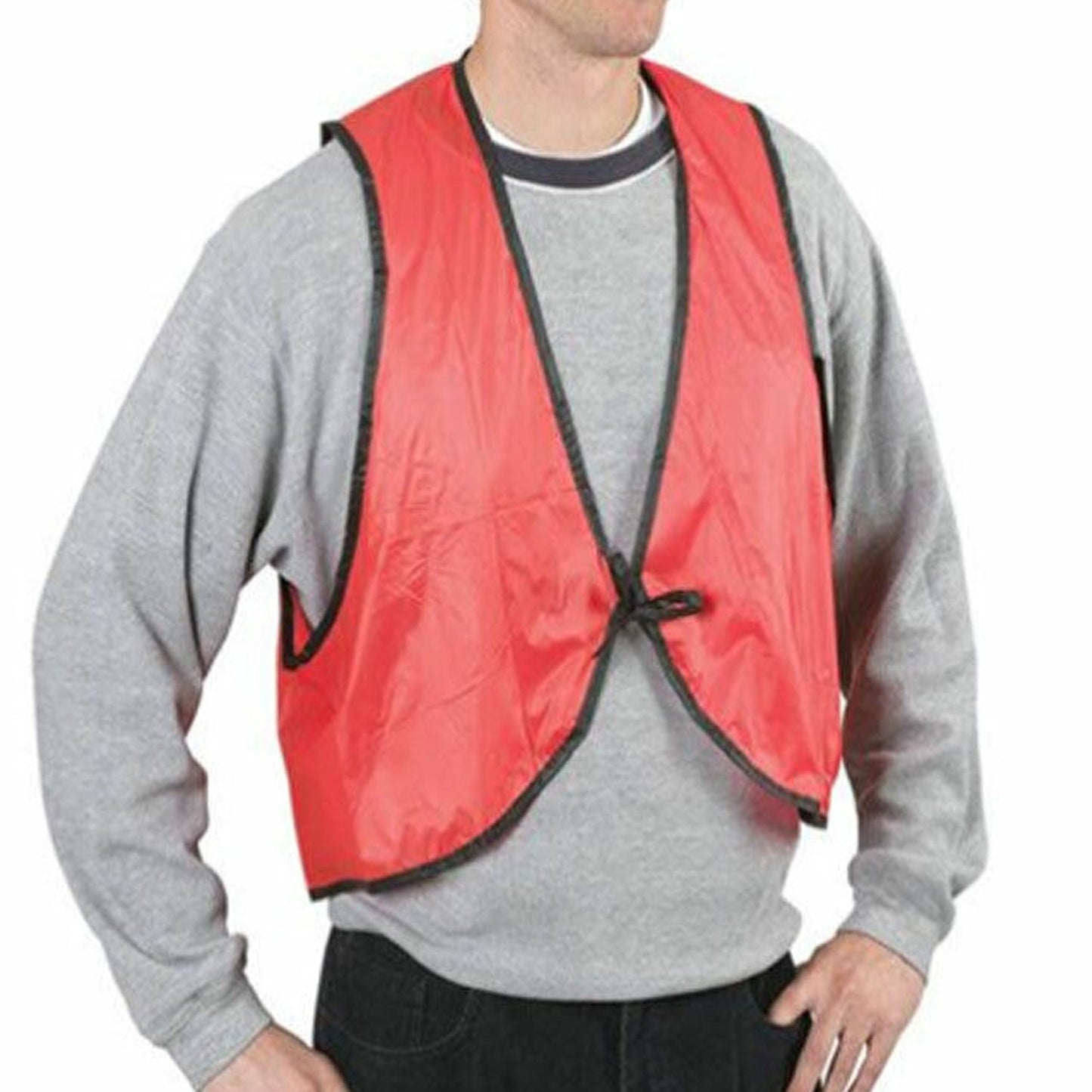 Economy PVC Safety Vest ? Soft Vinyl, Tie Closure, High Visibility