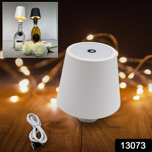 USB Rechargeable LED Bottle Lamp ? 3 Color Dimmable Wireless Table Light for Home & Bar (1 Pc)