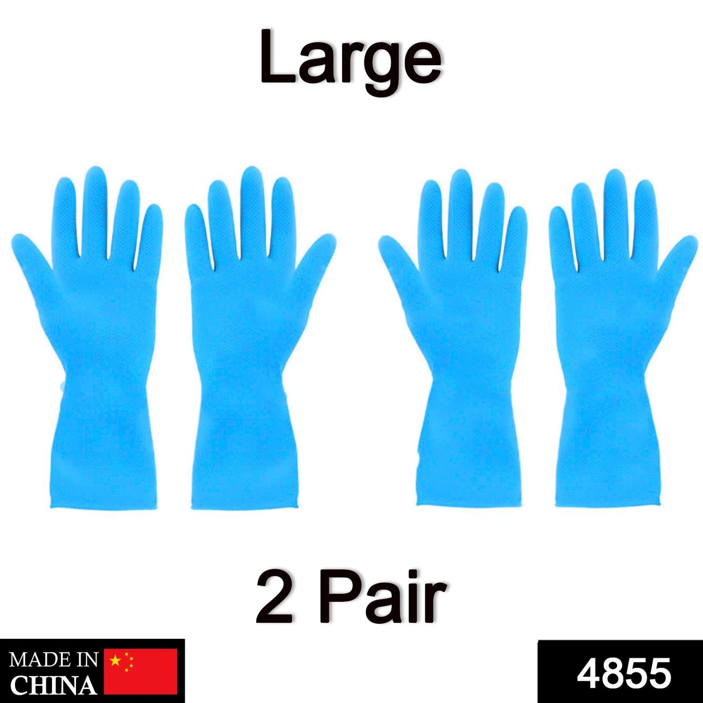 2-Pair Large Blue Multipurpose Gloves ? Ideal for Washing, Gardening & Cleaning