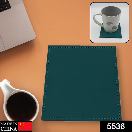 Square Leather Tea Coaster ? Durable Dining Table Accessory (1 Pc)