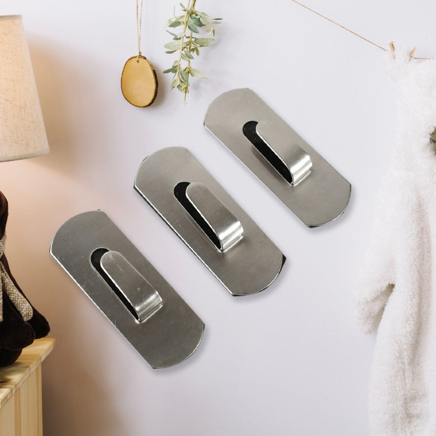 Heavy Duty Self-Adhesive Stainless Hooks ? Waterproof for Robes, Coats & Towels