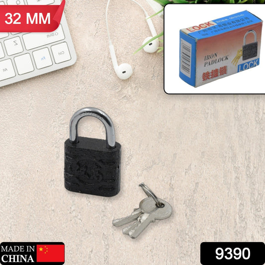 Thickened Black Iron Padlock ? Brass Core, Waterproof, Anti-Theft (75/60/32mm)