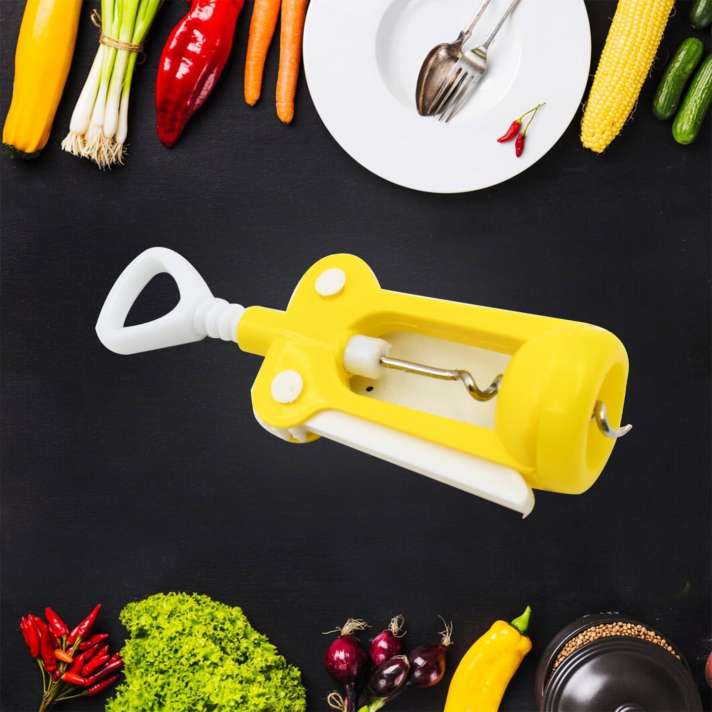 Multifunction Kitchen Tool Set ? Stainless Steel & Plastic Knife and Scissors