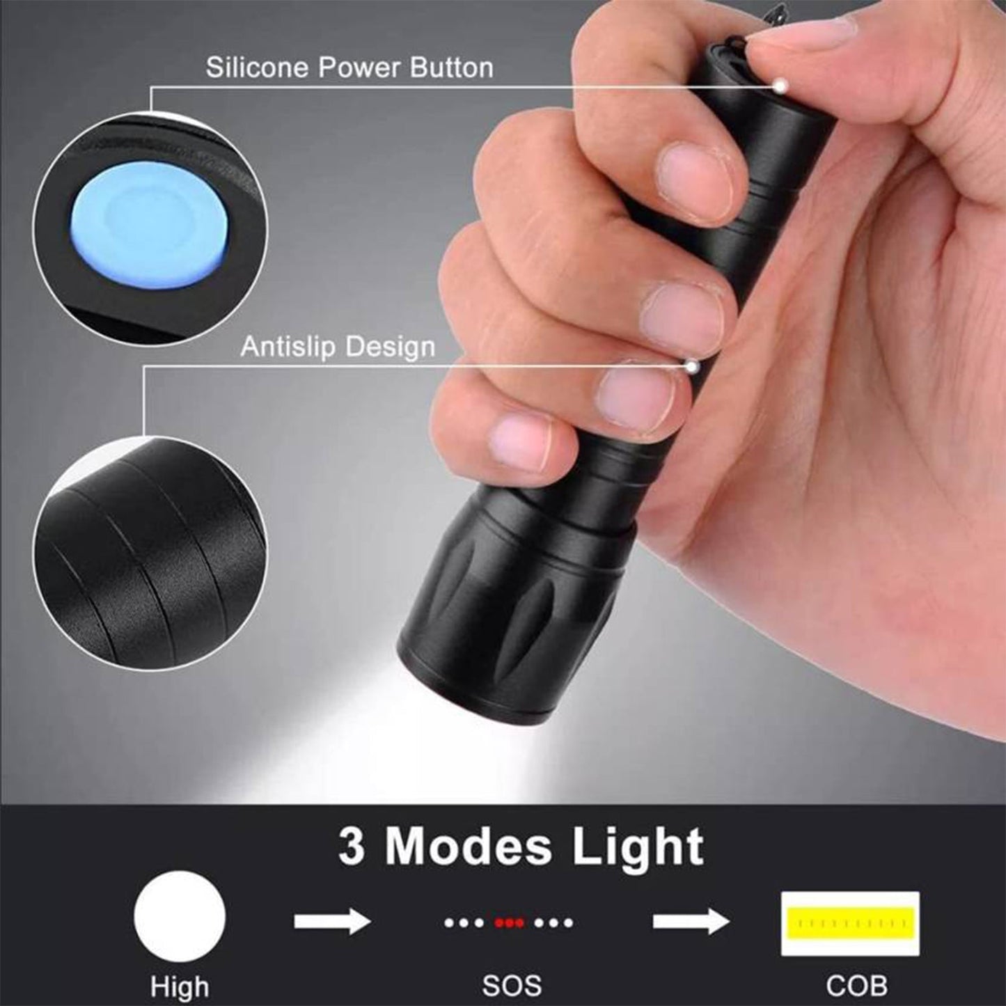 LED USB Rechargeable Mini Flashlight ? Ultra-Bright Zoom & COB Side Lantern, Tactical Emergency Light