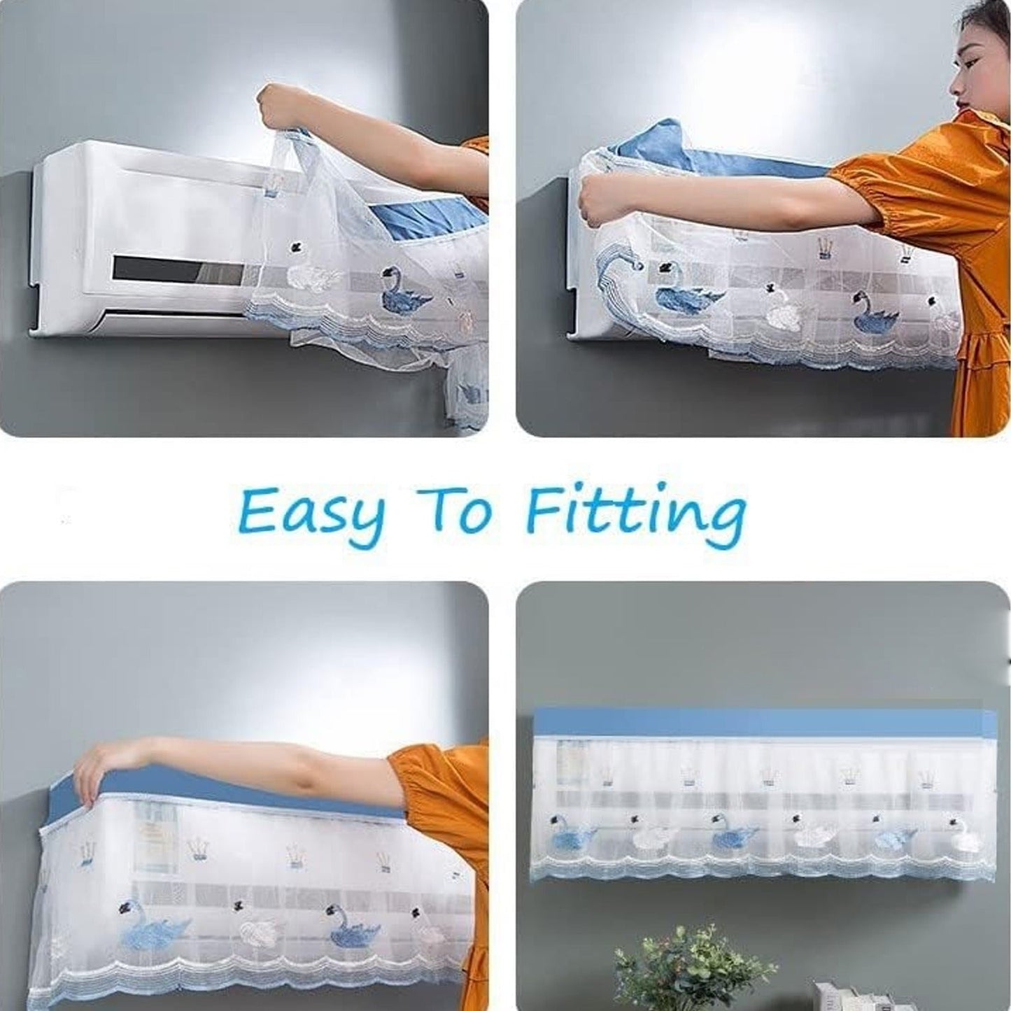 Folding Split AC Dust Cover ? Washable, Dustproof (1 Pc, approx 1 Ton)