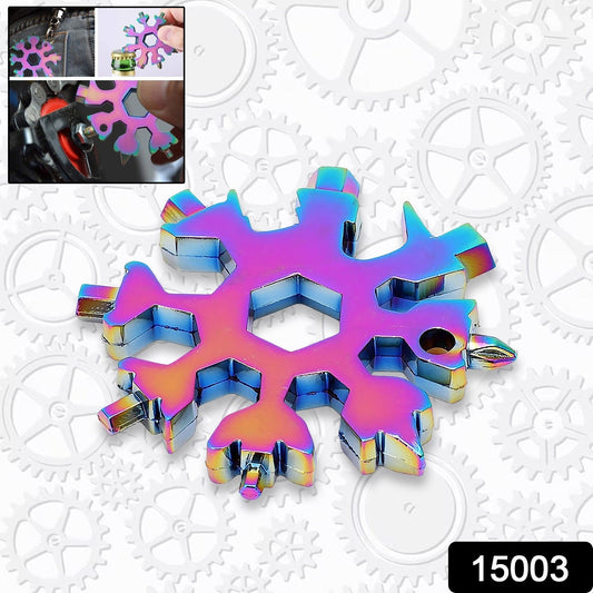 Durable & Portable 18-in-1 Snowflake Multi-Tool ? Bottle Opener, Screwdriver & Wrench Kit