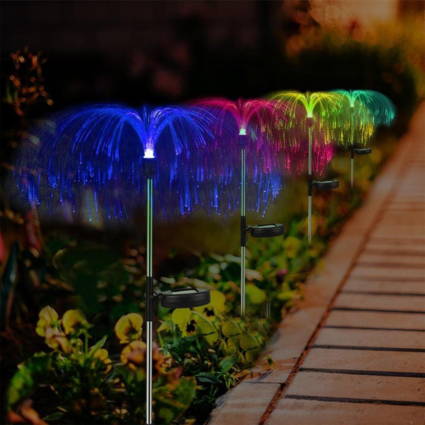 Solar Outdoor Lights ? 7-Color Waterproof Jellyfish Like Firework Home Decor (2pcs)