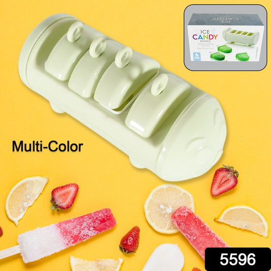 Cartoon Ice Candy Mold ? 4-Cup Multicolor Set (1 Pc)