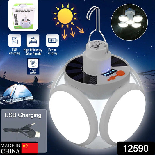 Solar Multi-Functional Emergency LED Light ? USB Rechargeable, 5 Modes, Foldable, SOS & IP65 Waterproof