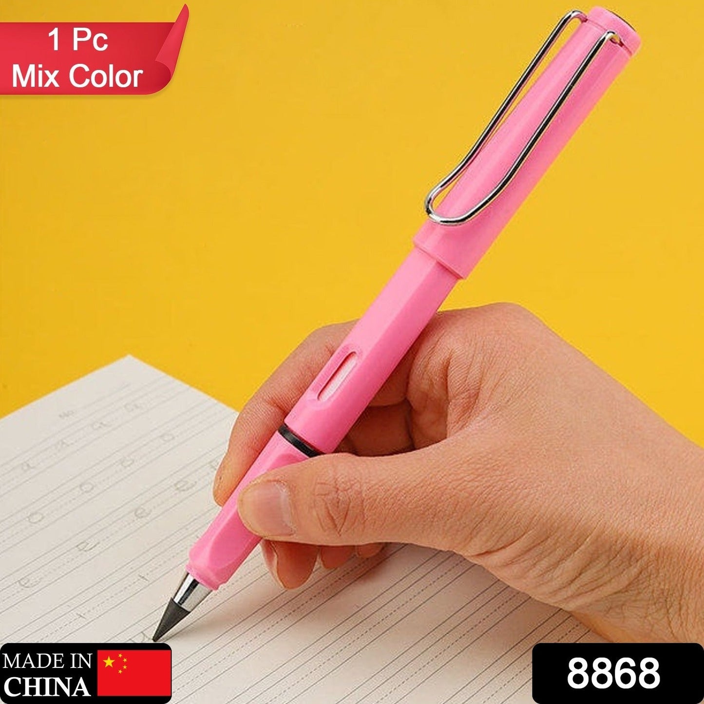 2-in-1 Everlasting Magic Pencil with Replaceable Eraser ? Inkless, Reusable, Portable (1 Pc / Mix Color))