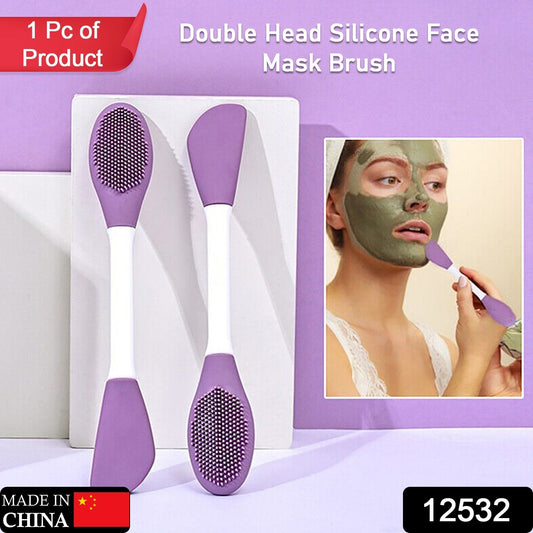 Double-Headed Silicone Mask Brush ? Facial Cleansing & Mask Application Tool (1 Pc)