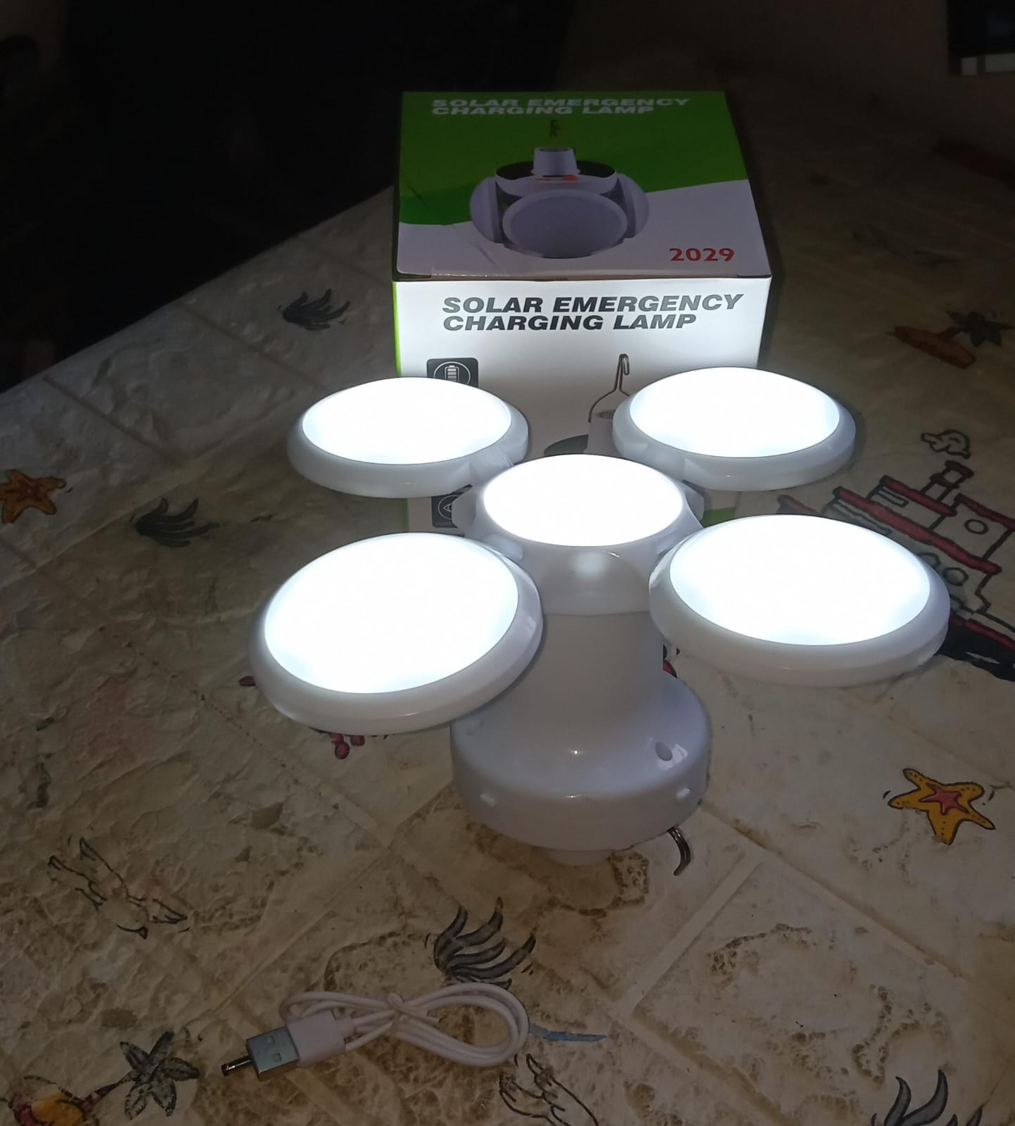 Solar Multi-Functional Emergency LED Light ? USB Rechargeable, 5 Modes, Foldable, SOS & IP65 Waterproof