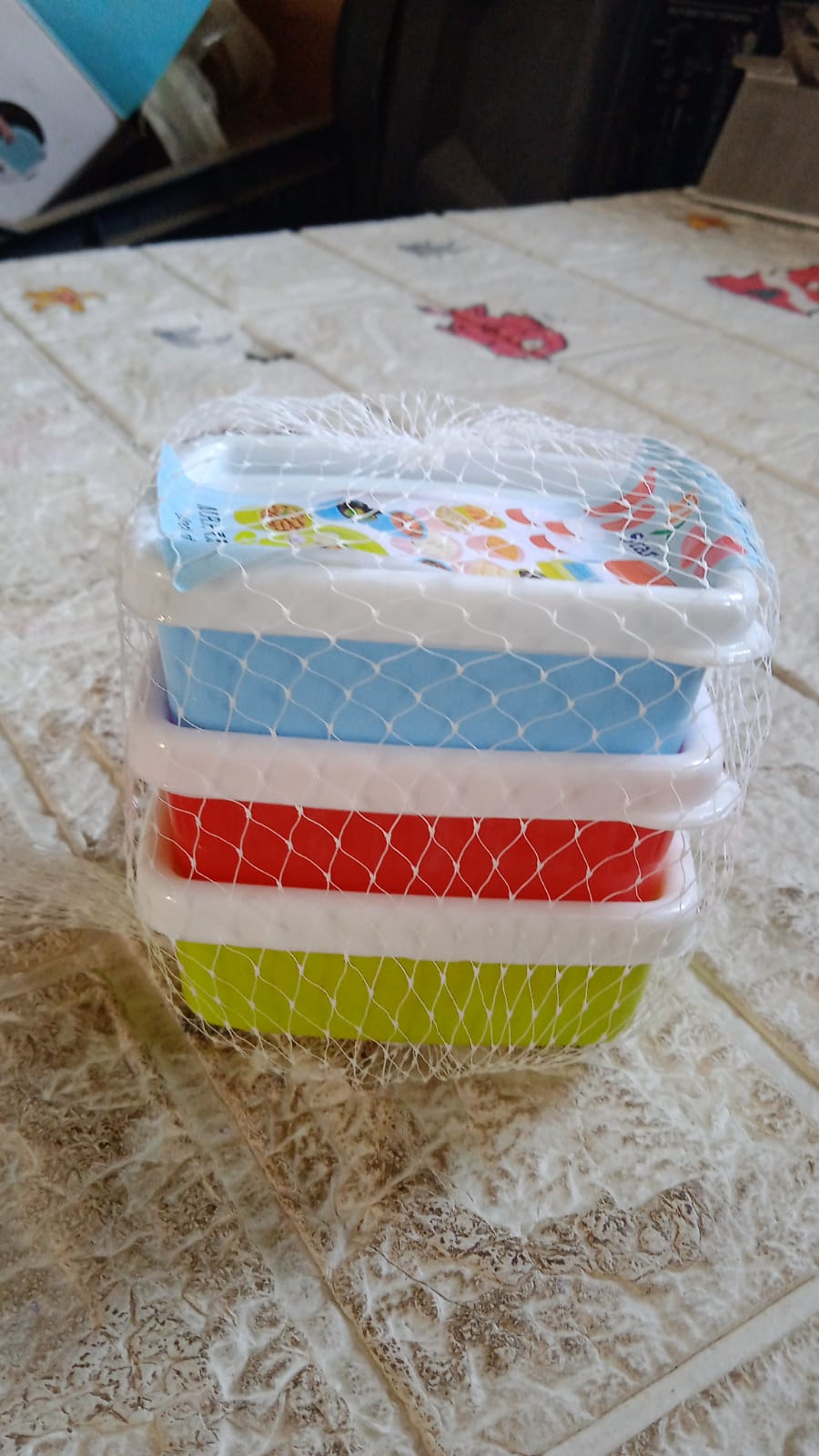 3-Piece Multicolor Airtight Container Set ? Rectangular Food & Fridge Storage