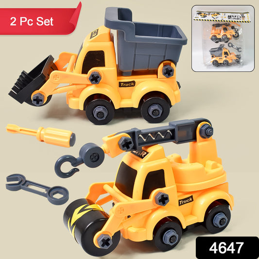 Engineering Vehicles Nut Assembly Toy ? DIY Vehicle Model Set for Kids, Simulation Car Construction Toy (2 Pc Set)