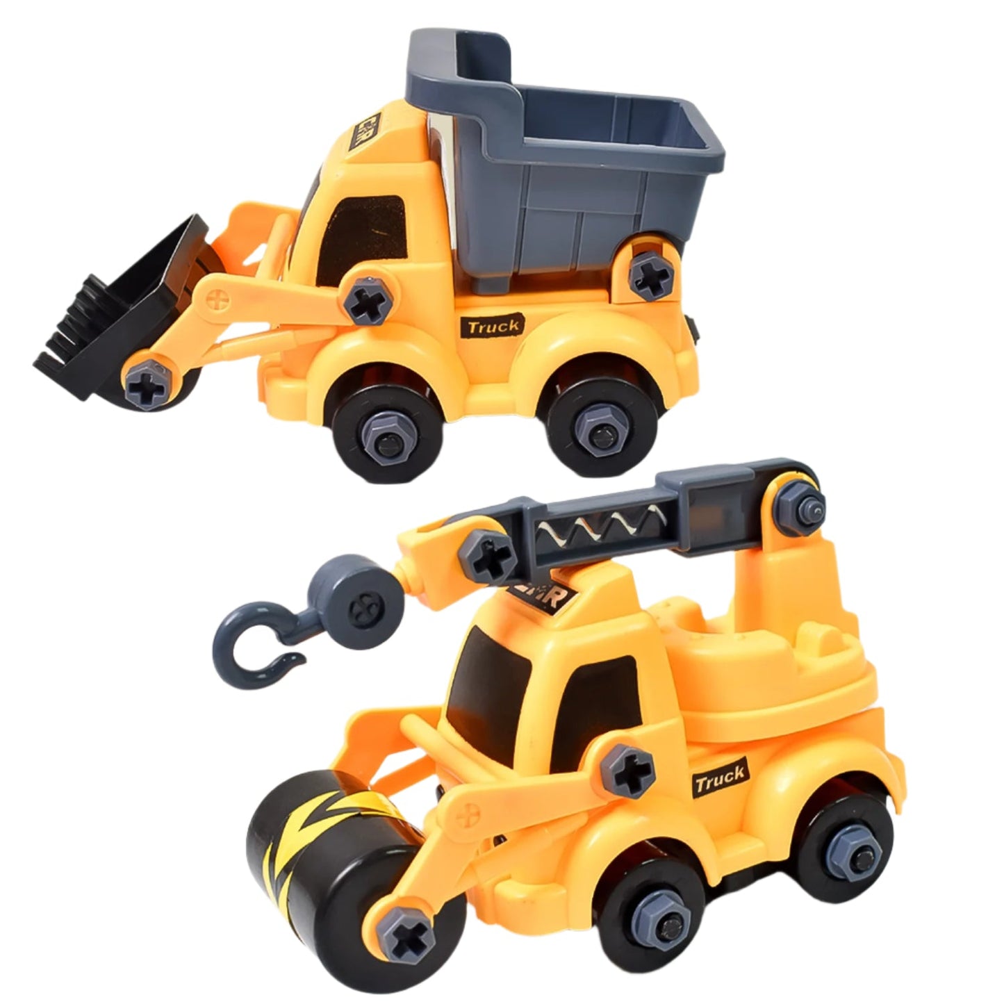 Engineering Vehicles Nut Assembly Toy ? DIY Vehicle Model Set for Kids, Simulation Car Construction Toy (2 Pc Set)