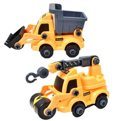 Engineering Vehicles Nut Assembly Toy ? DIY Vehicle Model Set for Kids, Simulation Car Construction Toy (2 Pc Set)