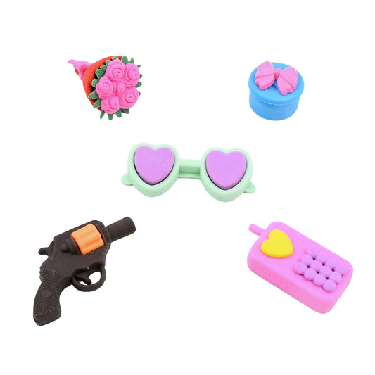 Fancy Colorful Eraser Set for Kids? Parties & School (1 Set, Mixed Design)