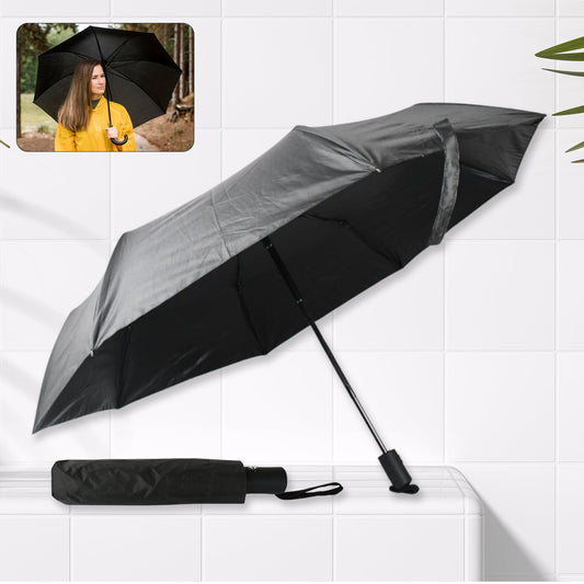 2 Fold Manual Umbrella ? Wind, Sun & Rainproof with Steel Shaft & Wrist Strap