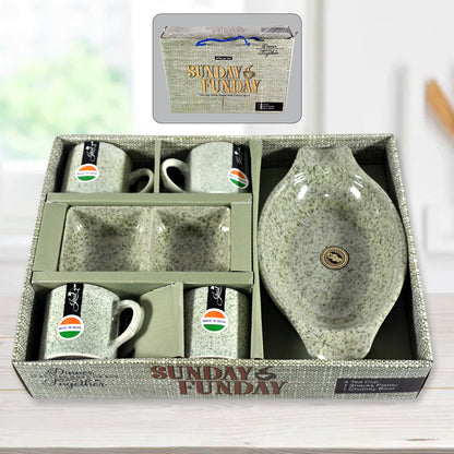 Sunday Funday 6-Piece Tea Set ? Platter & Dual Bowl