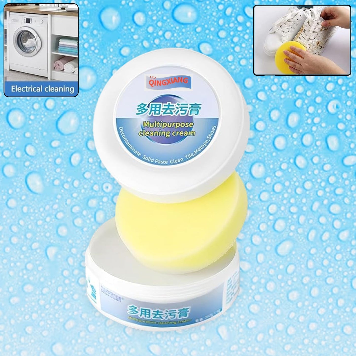 Shoe Cleaning Cream ? Stain Remover for Sneakers, White Rubber Sole & Polish (260g)