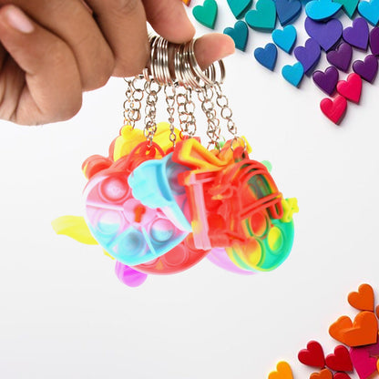 Compact Pop It Keychain ? Fun Stress Relief Fidget Toy (1 Pc | Mix Design)