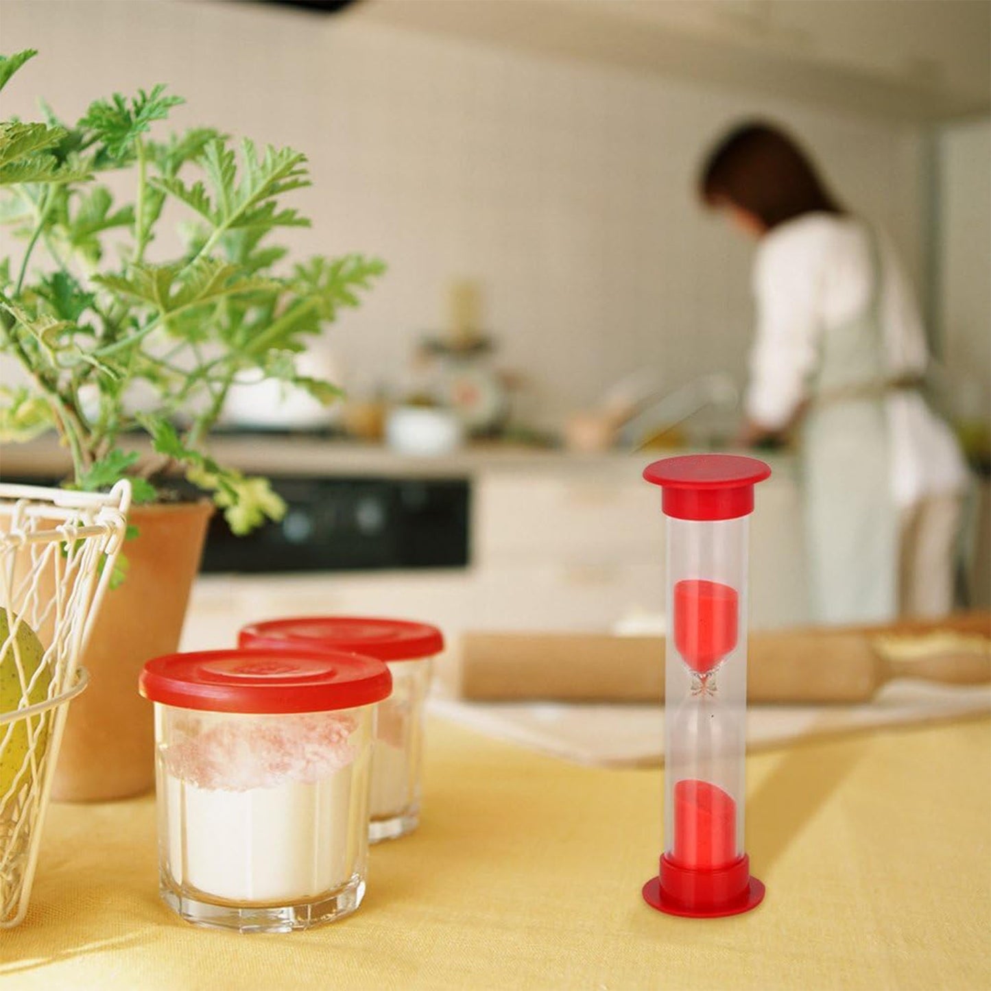 Plastic Hourglass Sand Timer Set ? 3-Min Sand Clock for Kitchen, Office, School & Kids (5 Pc)
