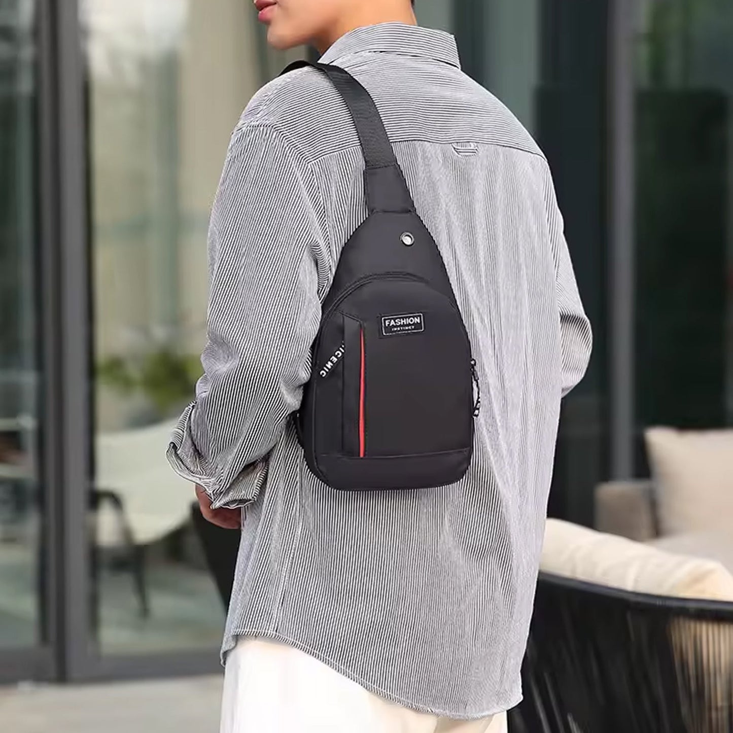 Waterproof Anti-Theft Crossbody Fanny Pack ? (1 Pc, Black & Grey)
